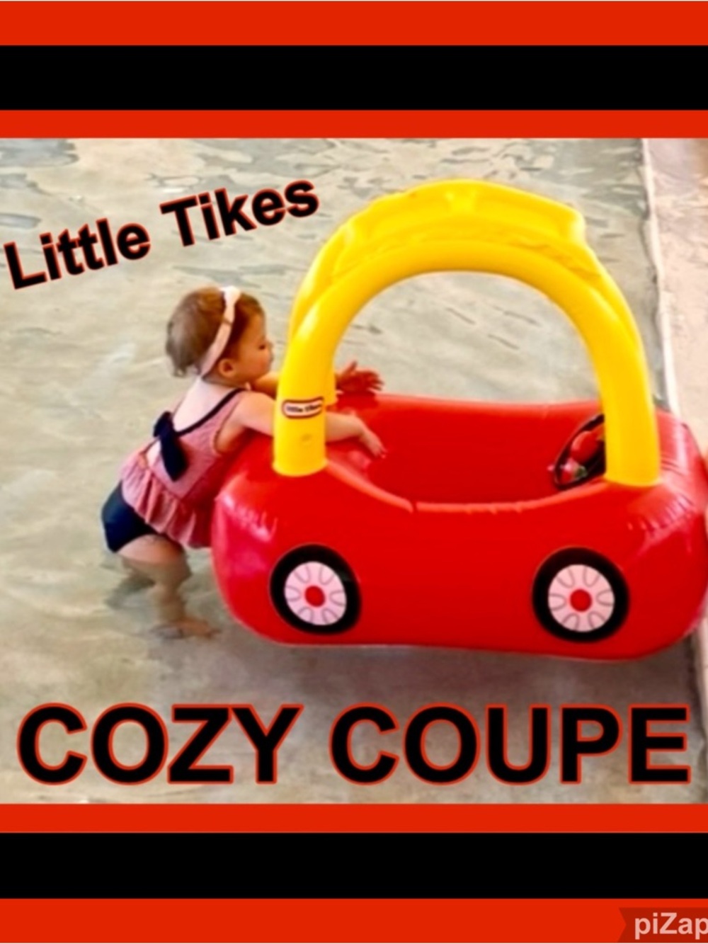 💦 LITTLE TIKES Cozy Coupe TOY Inflatable Swim Pool Float w/ Roof Ride-On -Age1-3